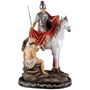 DRW Figuur San Martin Ridder hars handbeschilderd, 24 cm DRW Figuur San Martin Ridder hars handbeschilderd, 24 cm