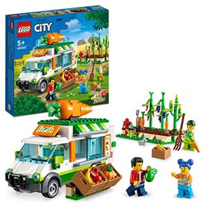 Lego 60345 City Boerenmarkt wagen Set, Boerderij Speelgoed voor Kinderen vanaf 5 Jaar met een Mobiele Winkel, Groentetuin en Minifiguren