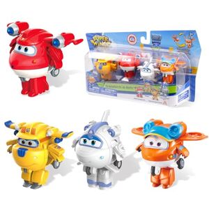Super Wings 5 cm Transform-a-Bots 4-Pack Supercharged Jett, Donnie, Astra, Sunny Vliegtuig Speelgoed Voertuig Mini Figuren Leuke Peuterspeeltjes voor 3, 4 5 Jaar Oude Jongens en Meisjes Super Wings 5 cm Transform-a-Bots 4-Pack Supercharged Jett, Donnie, Astra, Sunny Vliegtuig Speelgoed Voertuig Mini Figuren Leuke Peuterspeeltjes voor 3, 4 5 Jaar Oude Jongens en Meisjes