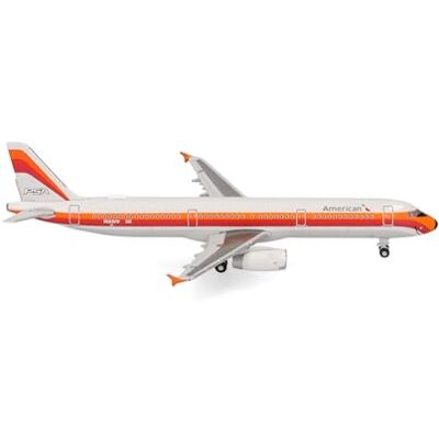 Herpa modelvliegtuig American Airlines Airbus A321 PSA Heritage livery, miniatuur op schaal 1:500, verzamelobject, vliegtuigmodel zonder standaard, metaal Herpa modelvliegtuig American Airlines Airbus A321 PSA Heritage livery, miniatuur op schaal 1:500, verzamelobject, vliegtuigmodel zonder standaard, metaal