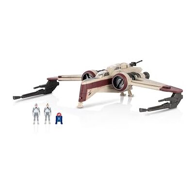 Jazwares Star Wars Micro Galaxy Squadron ARC-170 Starfighter 8-inch voertuig met drie accessoires voor microfiguren van 1 inch Jazwares Star Wars Micro Galaxy Squadron ARC-170 Starfighter 8-inch voertuig met drie accessoires voor microfiguren van 1 inch