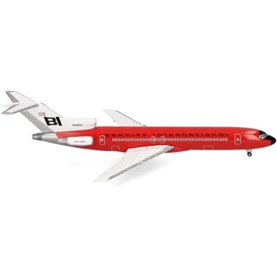 Herpa 537551 Miniatu modelvliegtuig Braniff International Boeing 727-200-Solid Red, miniatuur in schaal 1:500, verzamelstuk, model zonder standaard, metalen voetmodel Herpa 537551 Miniatu modelvliegtuig Braniff International Boeing 727-200-Solid Red, miniatuur in schaal 1:500, verzamelstuk, model zonder standaard, metalen voetmodel