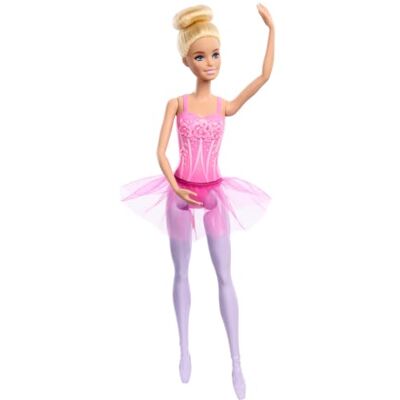 Barbie Careers ballerina-pop blonde pop Modepop met afneembare paarse tutu, balletarmen en en-pointe schoenen, 3+, HRG34 Barbie Careers ballerina-pop blonde pop Modepop met afneembare paarse tutu, balletarmen en en-pointe schoenen, 3+, HRG34