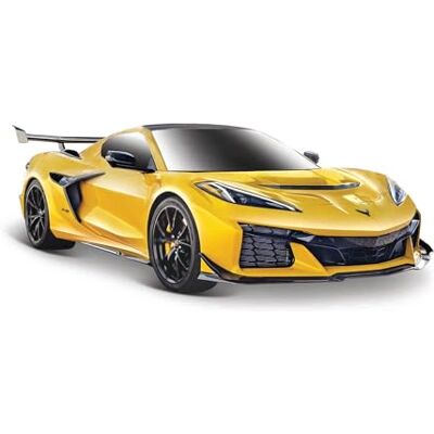 Maisto Corvette ZR 1 Coupe Special Edition, geel modelauto 1:24, getrouw verzamelaarsauto, speelgoedauto met beweegbaar stuurwiel, deuren en kap, vanaf 3 jaar (532927Y) Maisto Corvette ZR 1 Coupe Special Edition, geel modelauto 1:24, getrouw verzamelaarsauto, speelgoedauto met beweegbaar stuurwiel, deuren en kap, vanaf 3 jaar (532927Y)