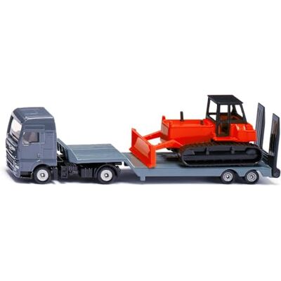 SIKU 1762, MAN vrachtwagen met dieplader en bulldozer, 1:87, metaal/kunststof, rood/grijs, speelgoedset, ontkoppelbare dieplader, beweegbaar bulldozerblad SIKU 1762, MAN vrachtwagen met dieplader en bulldozer, 1:87, metaal/kunststof, rood/grijs, speelgoedset, ontkoppelbare dieplader, beweegbaar bulldozerblad