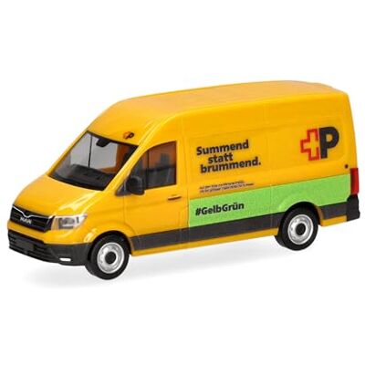 Herpa vrachtwagenmodel MAN eTGE gesloten bestelwagen "Zwitserse Post" (Zwitserland), miniatuur op schaal 1:87, verzamelmodel, Made in Germany, kunststof Herpa vrachtwagenmodel MAN eTGE gesloten bestelwagen "Zwitserse Post" (Zwitserland), miniatuur op schaal 1:87, verzamelmodel, Made in Germany, kunststof