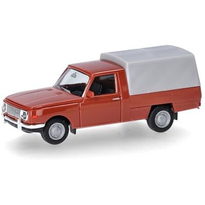 Herpa modelauto Wartburg 353 Trans ‘66 met zeil, bruin, miniatuur op schaal 1:87, verzamelobject, Made in Germany, kunststof model Herpa modelauto Wartburg 353 Trans ‘66 met zeil, bruin, miniatuur op schaal 1:87, verzamelobject, Made in Germany, kunststof model