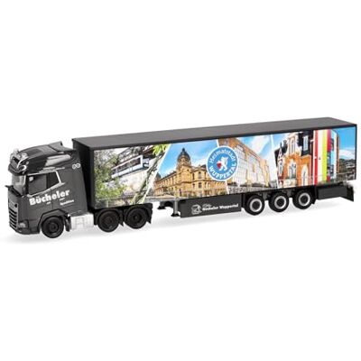 Herpa vrachtwagenmodel DAF XG+ (6x2) schuifzeiloplegger "Bücheler Wuppertal", miniatuur op schaal 1:87, verzamelmodel, Made in Germany, kunststof Herpa vrachtwagenmodel DAF XG+ (6x2) schuifzeiloplegger "Bücheler Wuppertal", miniatuur op schaal 1:87, verzamelmodel, Made in Germany, kunststof