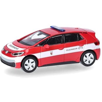Herpa modelauto VW ID. 3 „Brandweer Nürnberg” (Beieren/Nürnberg), miniatuur schaal 1:87, verzamelobject, Made in Germany, kunststof model Herpa modelauto VW ID. 3 „Brandweer Nürnberg” (Beieren/Nürnberg), miniatuur schaal 1:87, verzamelobject, Made in Germany, kunststof model