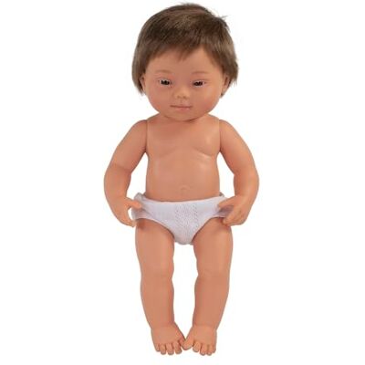 Miniland Babypop met syndroom van Down CAUCASISCHE JONGEN 38CM, Wit Miniland Babypop met syndroom van Down CAUCASISCHE JONGEN 38CM, Wit