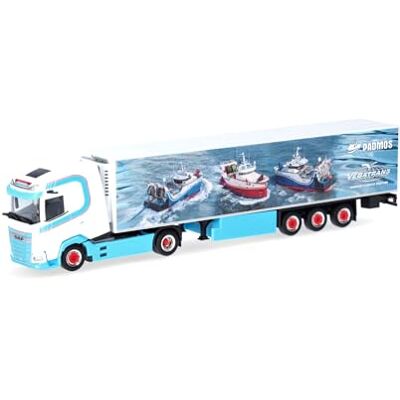 Herpa 317955 vrachtwagenmodel DAF XG+ koelkoffer-zadeltrein Vebatrans (Nederland/Urk), miniatuur op schaal 1:87, verzamelstuk, Made in Germany, kunststof miniatuurmodel, blauw, wit Herpa 317955 vrachtwagenmodel DAF XG+ koelkoffer-zadeltrein Vebatrans (Nederland/Urk), miniatuur op schaal 1:87, verzamelstuk, Made in Germany, kunststof miniatuurmodel, blauw, wit
