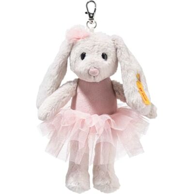Steiff 112614 - Hoppie Pluche Sleutelhanger - Wit/Rozebal - Sleutelhanger Steiff 112614 - Hoppie Pluche Sleutelhanger - Wit/Rozebal - Sleutelhanger