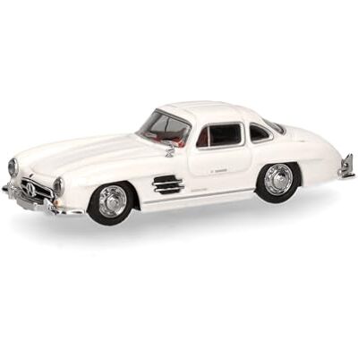 Herpa modelauto Mercedes-Benz 300 SL vleugeldeur, wit, miniatuur schaal 1:87, verzamelobject, Made in Germany, kunststof model Herpa modelauto Mercedes-Benz 300 SL vleugeldeur, wit, miniatuur schaal 1:87, verzamelobject, Made in Germany, kunststof model