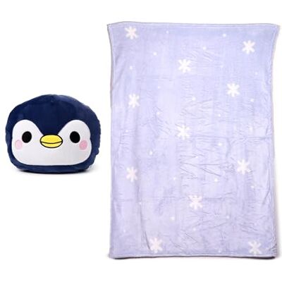 Blankeazzz Adoramals Nico de Pinguin - 2-in-1 Knuffel en Reishanddoek Blankeazzz Adoramals Nico de Pinguin - 2-in-1 Knuffel en Reishanddoek