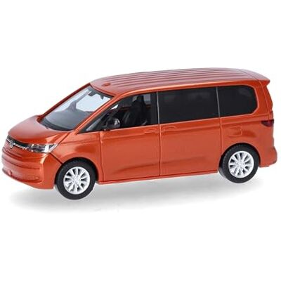 Herpa modelauto VW Multivan, Energetic Orange Metallic, miniatuur op schaal 1:87, verzamelobject, Made in Germany, kunststof model Herpa modelauto VW Multivan, Energetic Orange Metallic, miniatuur op schaal 1:87, verzamelobject, Made in Germany, kunststof model