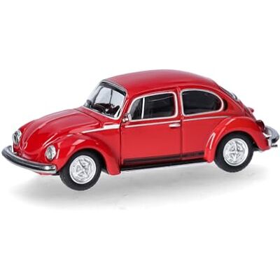 Herpa Modelauto VW Kever 1303 "CITY", Ibiza rood, miniatuur op een schaal van 1:87, verzamelobject, Made in Germany, kunststof model Herpa Modelauto VW Kever 1303 "CITY", Ibiza rood, miniatuur op een schaal van 1:87, verzamelobject, Made in Germany, kunststof model