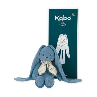 KALOO , Lapinoo, Pluche konijn blauw horizon, vanaf de geboorte, 25 cm Nomade, extra zacht ribfluweel, lange oren om te binden, bedrukte sjaal, gepersonaliseerde geschenkdoos, wasbaar op 30 °C KALOO , Lapinoo, Pluche konijn blauw horizon, vanaf de geboorte, 25 cm Nomade, extra zacht ribfluweel, lange oren om te binden, bedrukte sjaal, gepersonaliseerde geschenkdoos, wasbaar op 30 °C