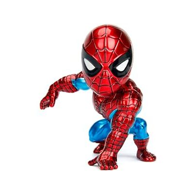 Jada Toys 253221005 Marvel Classic Spiderman figuur, Die-cast, 10 cm, verzamelfiguur, rood/blauw, vanaf 8 jaar Jada Toys 253221005 Marvel Classic Spiderman figuur, Die-cast, 10 cm, verzamelfiguur, rood/blauw, vanaf 8 jaar