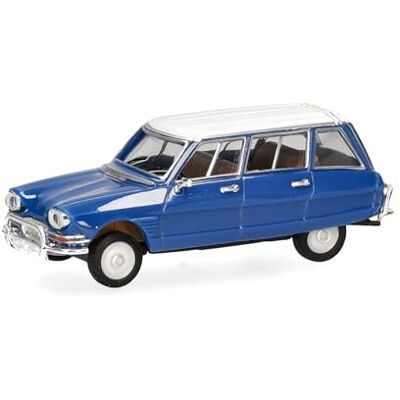 Herpa modelauto Citroën AMI 6 Break, gentiaanblauw/wit dak, miniatuur op schaal 1:87, verzamelobject, Made in Germany, kunststof model Herpa modelauto Citroën AMI 6 Break, gentiaanblauw/wit dak, miniatuur op schaal 1:87, verzamelobject, Made in Germany, kunststof model