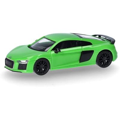 Herpa Modelauto Audi R8 V10 Plus, micromatagroen, miniatuur op schaal 1:87, verzamelstuk, Made in Germany, model van kunststof, normaal Herpa Modelauto Audi R8 V10 Plus, micromatagroen, miniatuur op schaal 1:87, verzamelstuk, Made in Germany, model van kunststof, normaal
