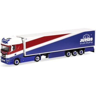 Herpa vrachtwagen model Scania CS 20 HD koeloplegger "Heide Logistik/Jumbo Fischer", schaal 1:87, voor diorama, modelbouw, verzamelobject, Made in Germany, kunststof Herpa vrachtwagen model Scania CS 20 HD koeloplegger "Heide Logistik/Jumbo Fischer", schaal 1:87, voor diorama, modelbouw, verzamelobject, Made in Germany, kunststof