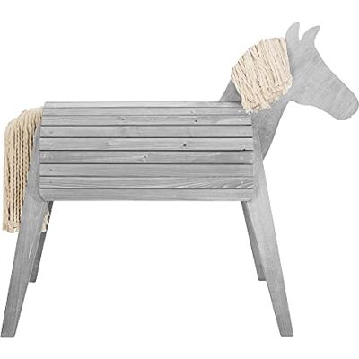 roba Houten speelpaard voor de tuin – Voltigepaard van massief hout voor buiten – met manen en staart – grijs – 123 x 63 x 153 cm roba Houten speelpaard voor de tuin – Voltigepaard van massief hout voor buiten – met manen en staart – grijs – 123 x 63 x 153 cm