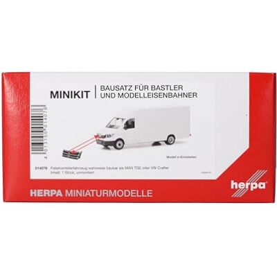 Herpa bouwpakket MiniKit MAN TGE/VW Crafter pakketbezorgingsvoertuig, wit, miniatuur op schaal 1:87, verzamelobject, modelbouwkit, kunststof Herpa bouwpakket MiniKit MAN TGE/VW Crafter pakketbezorgingsvoertuig, wit, miniatuur op schaal 1:87, verzamelobject, modelbouwkit, kunststof