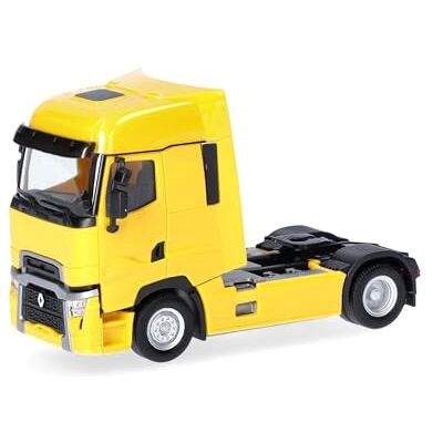 Herpa modelauto Renault T facelift trekker, miniatuur op schaal 1:87, verzamelobject, Made in Germany, model van kunststof, kleur: geel Herpa modelauto Renault T facelift trekker, miniatuur op schaal 1:87, verzamelobject, Made in Germany, model van kunststof, kleur: geel