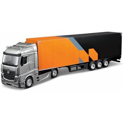 Bburago Mercedes Semi Truck met McLaren MCL38 (2024) #4 Norris, Diecast-Set Schaal 1:43, Gedetailleerde Autotransporter met F1-Auto, McLaren- en Mercedes-Licenties, Leeftijd 3+ Jaar Bburago Mercedes Semi Truck met McLaren MCL38 (2024) #4 Norris, Diecast-Set Schaal 1:43, Gedetailleerde Autotransporter met F1-Auto, McLaren- en Mercedes-Licenties, Leeftijd 3+ Jaar