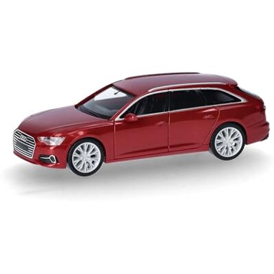 Herpa Modelauto Audi A6 Avant tango rood metallic, miniatuur in schaal 1:87, verzamelobject, Made in Germany, kunststof model Herpa Modelauto Audi A6 Avant tango rood metallic, miniatuur in schaal 1:87, verzamelobject, Made in Germany, kunststof model