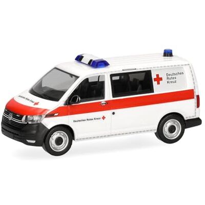 Herpa automodel VW T6.1 bus "DRK", schaal 1:87, voor diorama, modelbouw, verzamelobject, Made in Germany, kunststof Herpa automodel VW T6.1 bus "DRK", schaal 1:87, voor diorama, modelbouw, verzamelobject, Made in Germany, kunststof
