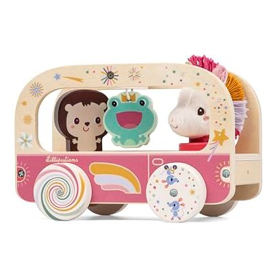Lilliputiens Lena de eenhoorn activiteitenbus van hout karakter van stof meerkleurig 21 cm vanaf 12 maanden 83891 Lilliputiens Lena de eenhoorn activiteitenbus van hout karakter van stof meerkleurig 21 cm vanaf 12 maanden 83891
