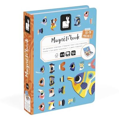 Janod Magnéti'Book tropische vissen Magnetisch educatief spel 30 magneten + 10 modellen Speelgoed voor kinderen van FSC-karton Ontwikkel behendigheid en fantasie vanaf 3 jaar Janod Magnéti'Book tropische vissen Magnetisch educatief spel 30 magneten + 10 modellen Speelgoed voor kinderen van FSC-karton Ontwikkel behendigheid en fantasie vanaf 3 jaar