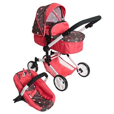 Bayer Chic 2000 ® 3-in-1 combi poppenwagen Linus Butterfly koraal opvouwbaar, in hoogte verstelbare handgreep 47-78 cm, met autostoel poppen tot 52 cm, 4-8 jaar Bayer Chic 2000 ® 3-in-1 combi poppenwagen Linus Butterfly koraal opvouwbaar, in hoogte verstelbare handgreep 47-78 cm, met autostoel poppen tot 52 cm, 4-8 jaar