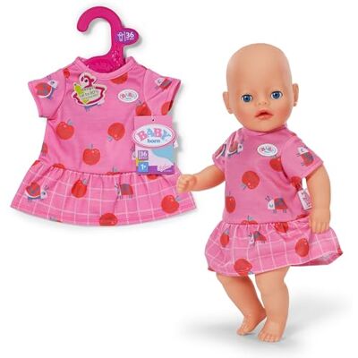 BABY born Roze jurkje – Poppenjurk met appels & lieveheersbeestjes – Poppenkleding – Accessoire voor poppen van 36 cm BABY born Roze jurkje – Poppenjurk met appels & lieveheersbeestjes – Poppenkleding – Accessoire voor poppen van 36 cm