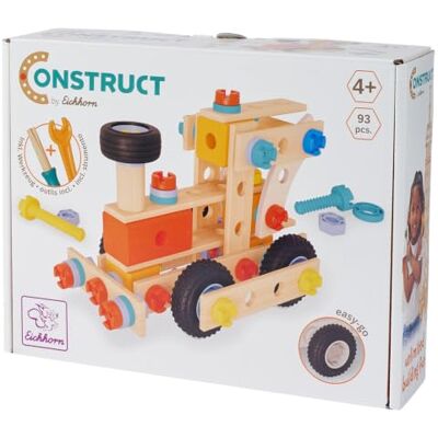Eichhorn Construct Locomotief 93-delig bouwspeelgoed met draaibare wielen en schoorsteen ter bevordering van de motoriek en creativiteit, FSC-gecertificeerd hout, combineerbaar, vanaf 4 jaar Eichhorn Construct Locomotief 93-delig bouwspeelgoed met draaibare wielen en schoorsteen ter bevordering van de motoriek en creativiteit, FSC-gecertificeerd hout, combineerbaar, vanaf 4 jaar
