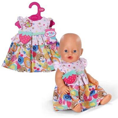 BABY born jurk met kleurrijke fruitprint & schoudertas Hoogwaardige poppenaccessoires Kleding geschikt voor 43 cm poppen BABY born jurk met kleurrijke fruitprint & schoudertas Hoogwaardige poppenaccessoires Kleding geschikt voor 43 cm poppen