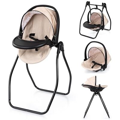 Bayer Design Poppenaccessoires 4-in-1-set poppenstoel -draagzak, -bed, schommel voor veelzijdige rollenspellen, 3+ jaar Bayer Design Poppenaccessoires 4-in-1-set poppenstoel -draagzak, -bed, schommel voor veelzijdige rollenspellen, 3+ jaar