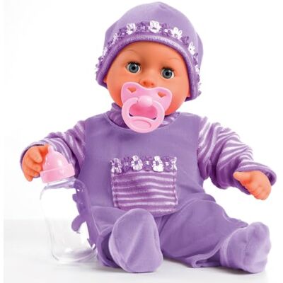 Bayer Design 93826AF Interactieve babypop, pratend, zacht lichaam, slaapogen, fopspeen, fles, 38 cm Bayer Design 93826AF Interactieve babypop, pratend, zacht lichaam, slaapogen, fopspeen, fles, 38 cm