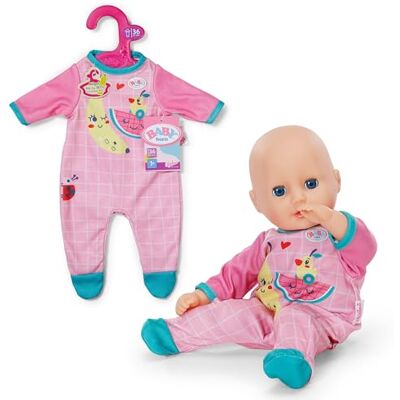BABY born Roze romper – Poppenpak met blauwe details & schattige print – Hoogwaardige poppenkleding – Accessoire voor poppen van 36 cm BABY born Roze romper – Poppenpak met blauwe details & schattige print – Hoogwaardige poppenkleding – Accessoire voor poppen van 36 cm