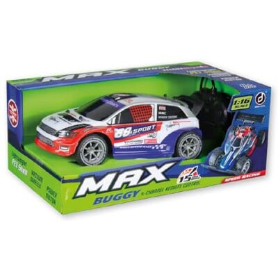 JUGATOYS RC speelgoedauto Max Buggy RC frequentie 27 MHz en schaal 1:16 afstandsbediening 15 km/u hoge snelheid voor jongens en meisjes vanaf 3 jaar 26 x 13 x 10 cm JUGATOYS RC speelgoedauto Max Buggy RC frequentie 27 MHz en schaal 1:16 afstandsbediening 15 km/u hoge snelheid voor jongens en meisjes vanaf 3 jaar 26 x 13 x 10 cm