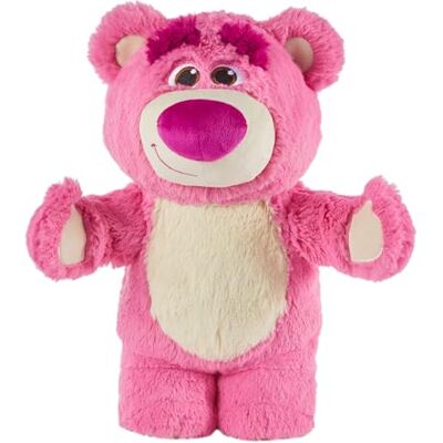 Mattel Disney en Pixar Toy Story Lotso knuffel met geluid 34,9 cm hoog, zachte berenpop, hummen-, triller- en giechelgeluiden, JDG82 Mattel Disney en Pixar Toy Story Lotso knuffel met geluid 34,9 cm hoog, zachte berenpop, hummen-, triller- en giechelgeluiden, JDG82