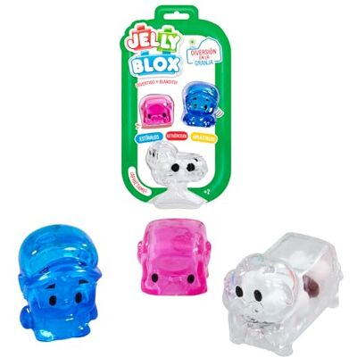 Bizak Jelly Blox 64552942-1 Speelgoed op de boerderij, sensorische set met 3 zachte en kleurrijke figuren, inclusief 1 boer en 2 dieren, elastisch speelgoed om in te drukken en uit te rekken, vanaf 2 Bizak Jelly Blox 64552942-1 Speelgoed op de boerderij, sensorische set met 3 zachte en kleurrijke figuren, inclusief 1 boer en 2 dieren, elastisch speelgoed om in te drukken en uit te rekken, vanaf 2