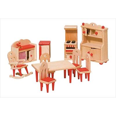 Goki Puppenmöbel Küche: Schrank H= 14 cm, Buchenholz, 11 Teile, per Set Goki Puppenmöbel Küche: Schrank H= 14 cm, Buchenholz, 11 Teile, per Set