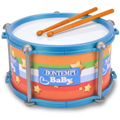 Bontempi BabyBeat: Speelgoedtrommel met dubbel membraan kleine drummers, 245 x 245 x 135 mm Bontempi BabyBeat: Speelgoedtrommel met dubbel membraan kleine drummers, 245 x 245 x 135 mm