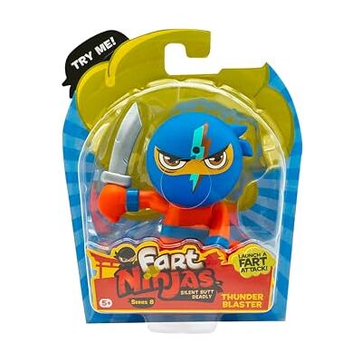 Fart Ninjas by Funrise 70702 Thunder Blaster Cheek Burner serie 8 verzamelfiguren, 10 hilarische realistische scheetgeluiden, wit Fart Ninjas by Funrise 70702 Thunder Blaster Cheek Burner serie 8 verzamelfiguren, 10 hilarische realistische scheetgeluiden, wit