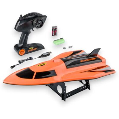 Carson Sea Ray RC boot – 2,4 GHz RTR, dubbele aandrijving, LED, oranje Carson Sea Ray RC boot – 2,4 GHz RTR, dubbele aandrijving, LED, oranje