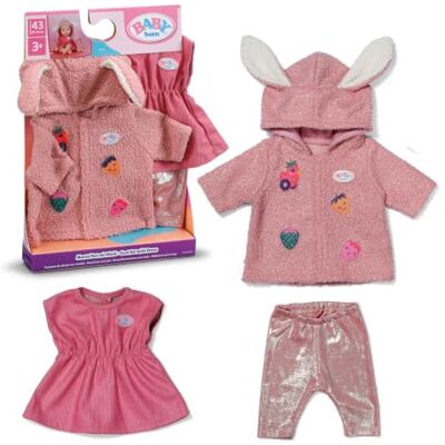 BABY born jas-set 43 cm met jurk en legging Jurk, legging, capuchon met oren, geschikt voor poppen van 43 cm BABY born jas-set 43 cm met jurk en legging Jurk, legging, capuchon met oren, geschikt voor poppen van 43 cm