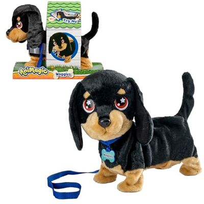 Bizak Animagic Waggles 64559091 Interactief pluche dier, vanaf 2 jaar, schattige en grappige teckel, zeer zacht, loopt, blaft en wiebelt met de staart Bizak Animagic Waggles 64559091 Interactief pluche dier, vanaf 2 jaar, schattige en grappige teckel, zeer zacht, loopt, blaft en wiebelt met de staart
