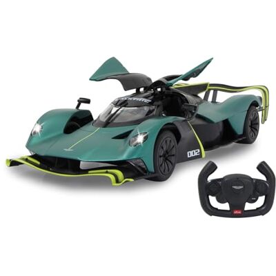 Jamara Aston Martin Valkyrie AMR Pro 1:14 donkergroen 2,4 GHz deur handmatig officieel gelicentieerd, detailgetrouwe interieur, getrouwe lak, transparante voorruit, LED-licht, RC-auto Jamara Aston Martin Valkyrie AMR Pro 1:14 donkergroen 2,4 GHz deur handmatig officieel gelicentieerd, detailgetrouwe interieur, getrouwe lak, transparante voorruit, LED-licht, RC-auto